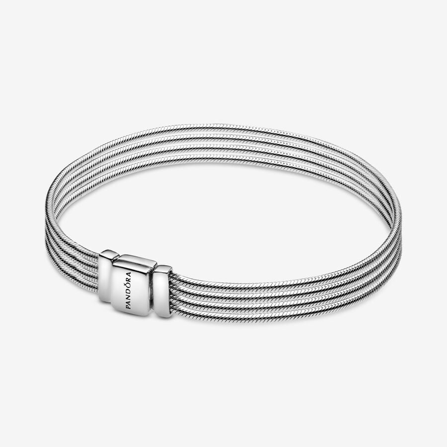 VENTE FINALE - Bracelet à multiples chaînes serpentines Pandora Réflexions image number 0