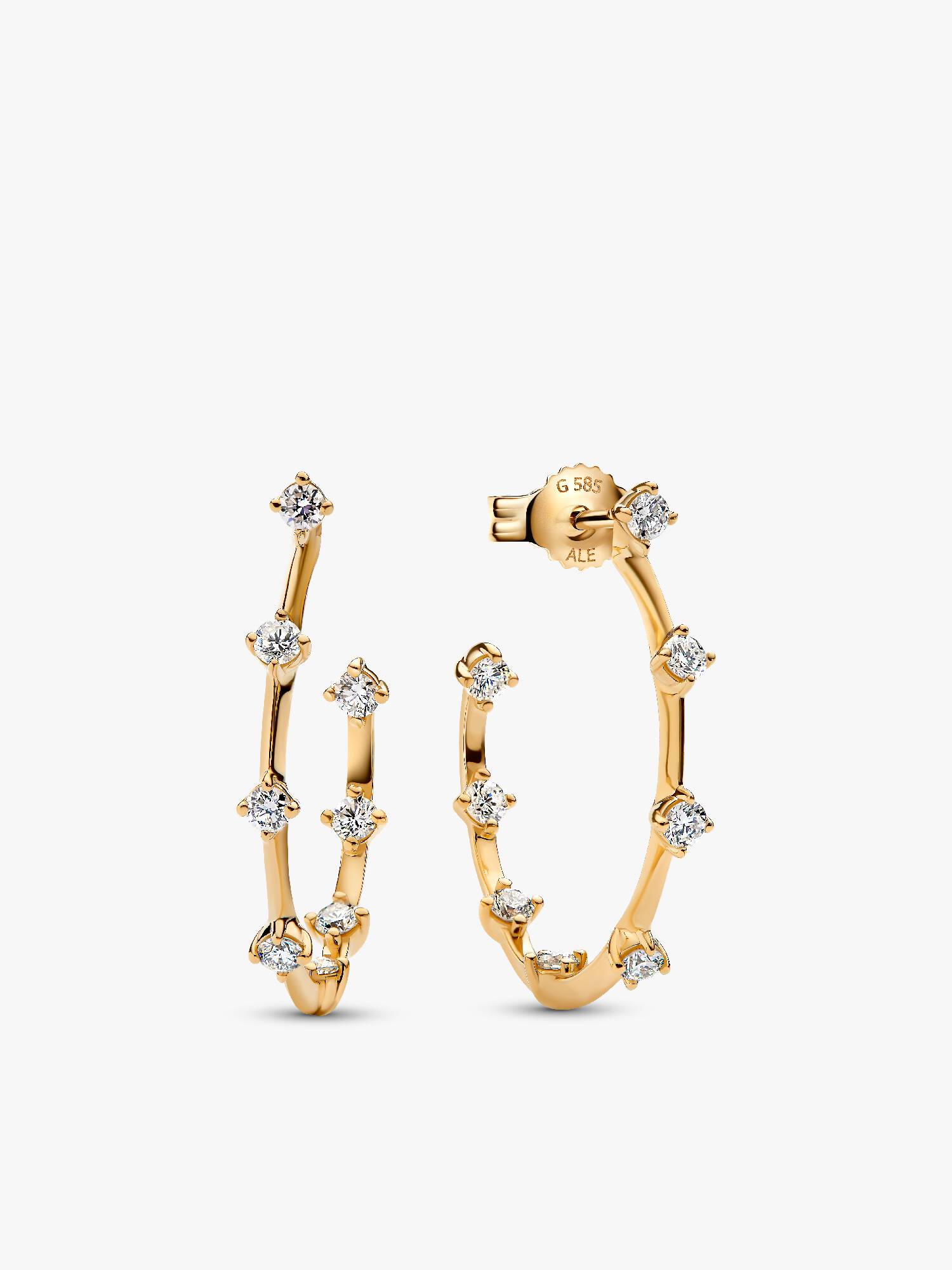 Pandora Era Lab-Grown Diamond Station Hoop Earrings