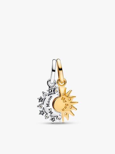Ensemble de deux colliers d'amitié séparables Soleil et lune