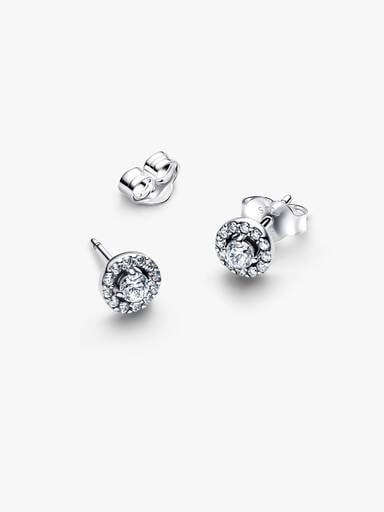 Clous d’oreilles Halo rond pavé