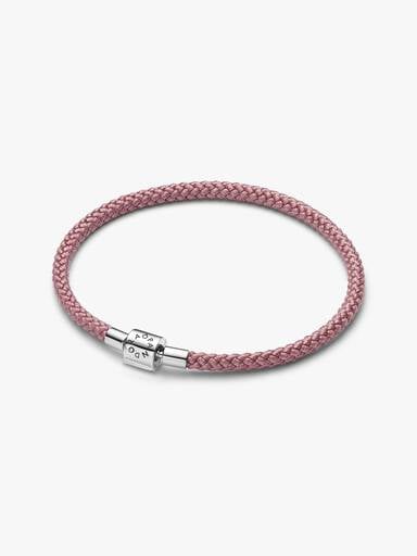 Bracelet Cordon rose scintillant