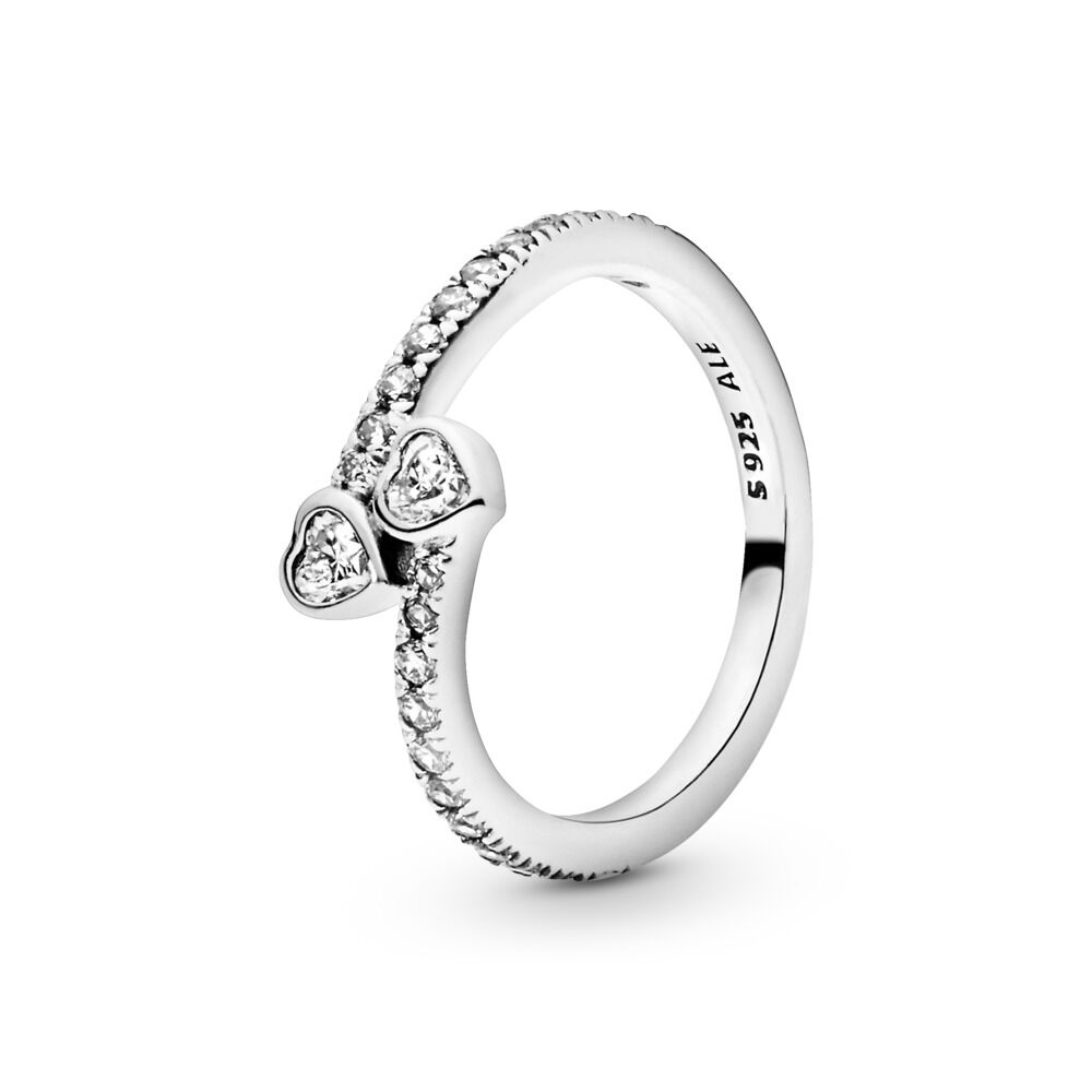 Forever Hearts Ring with Cubic Zirconia | Sterling silver