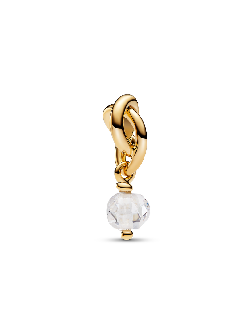 April Clear Eternity Circle Dangle Charm
