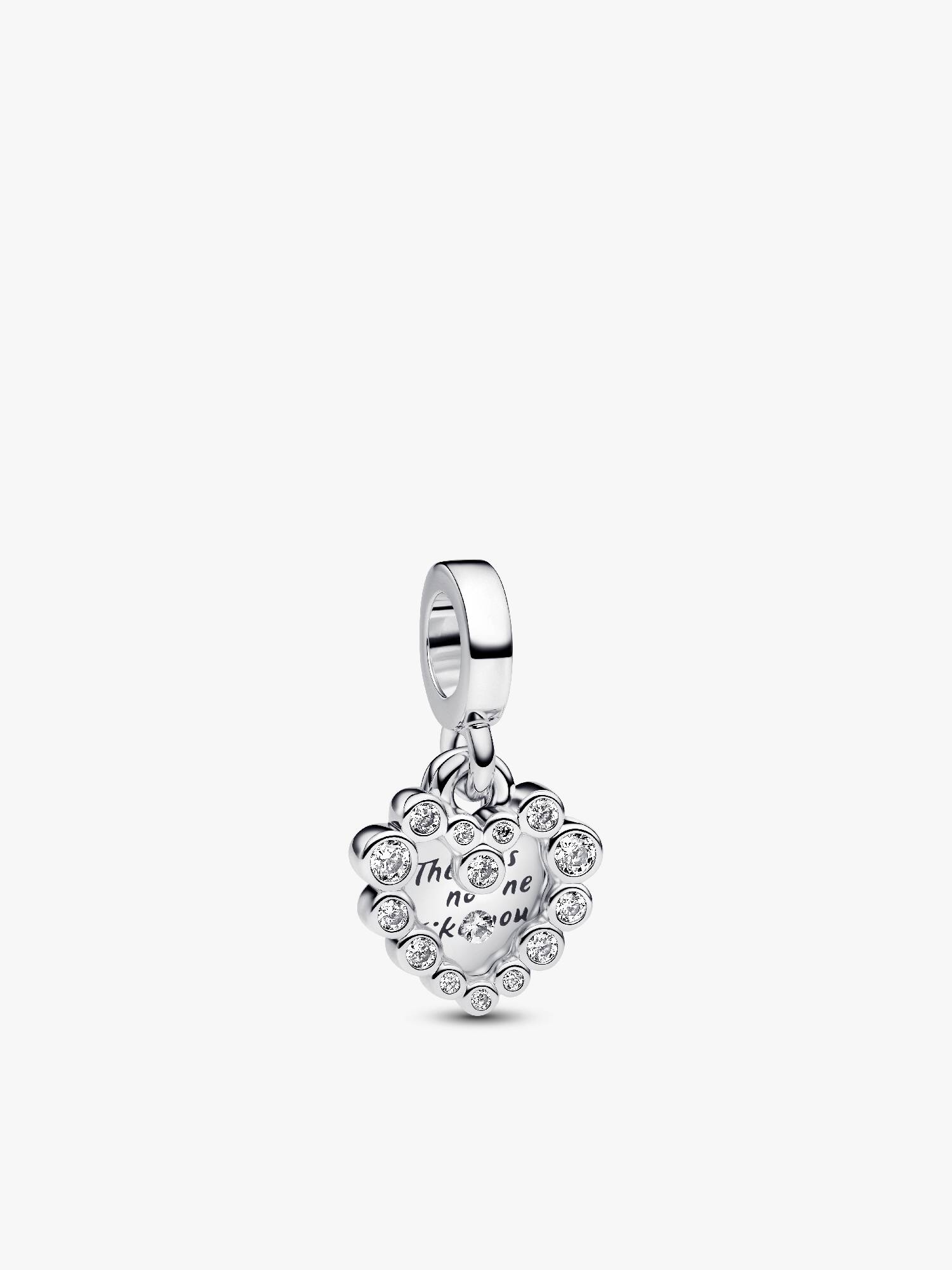 Sparkling Heart Double Dangle Charm