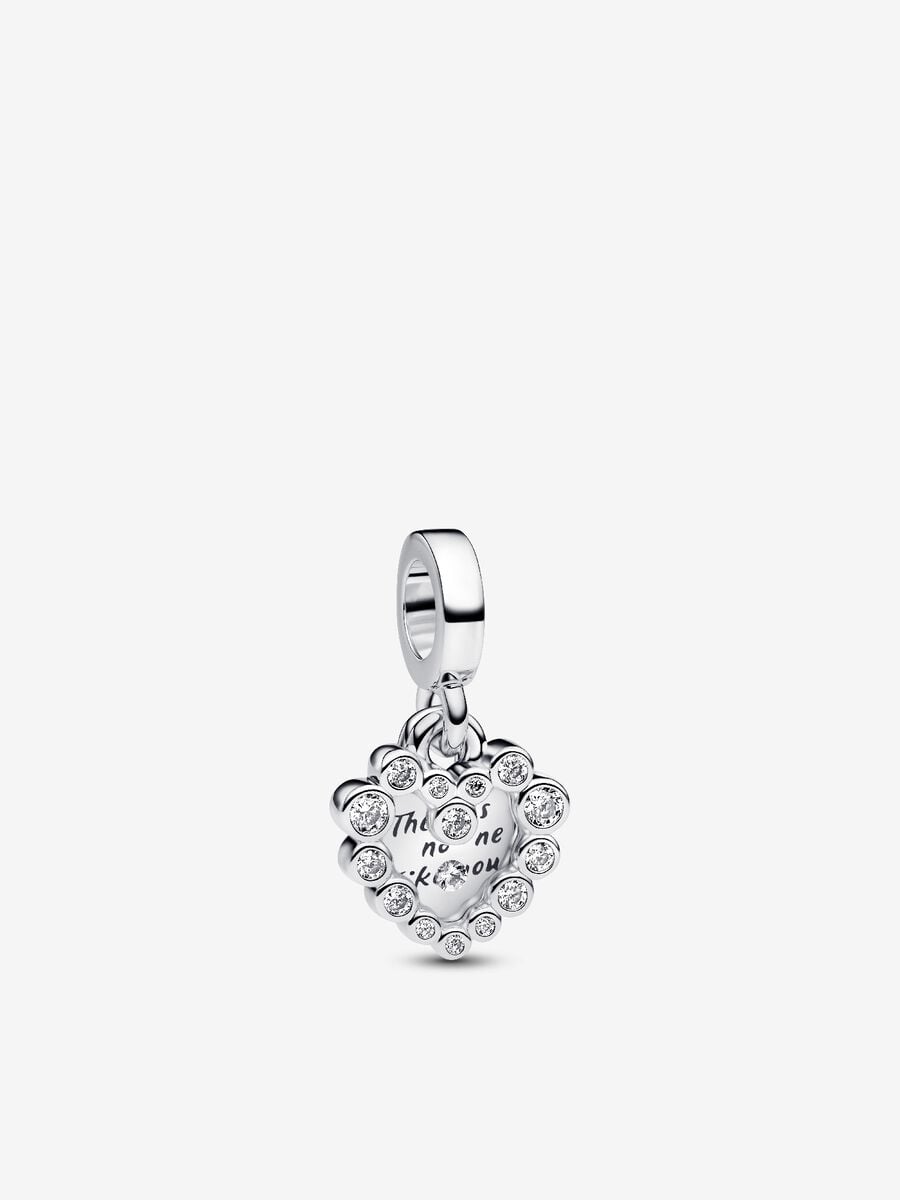Sparkling Heart Double Dangle Charm