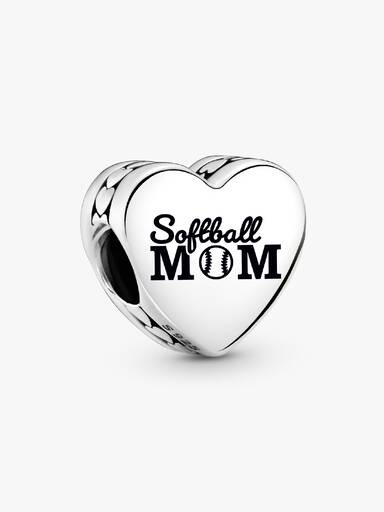 Charm en forme de cœur Maman de balle-molle