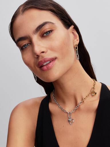 Collier à chaîne à maillons deux-tons