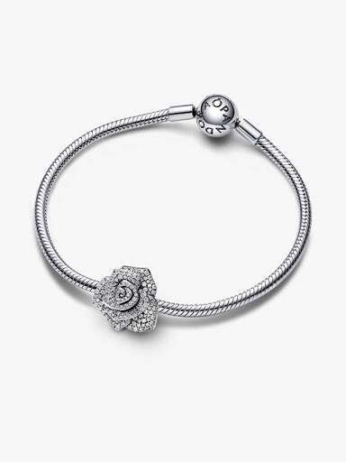 VENTE FINALE - Charm surdimensionné Rose scintillante en fleur