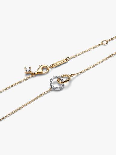 Collier Cercles avec perles et pavés entrelacés