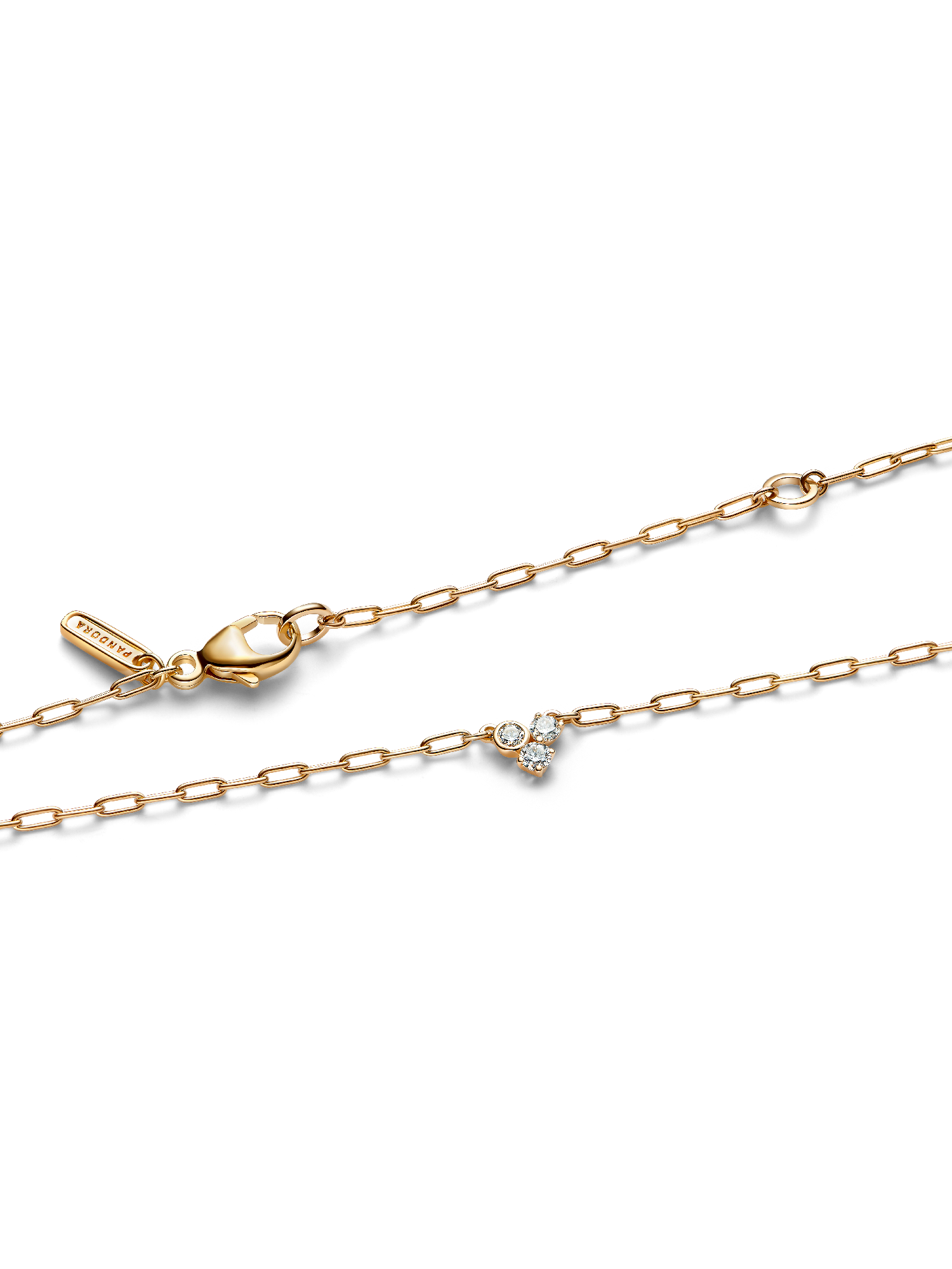 Pandora Era Lab-Grown Diamond Cluster Paperclip Chain Necklace
