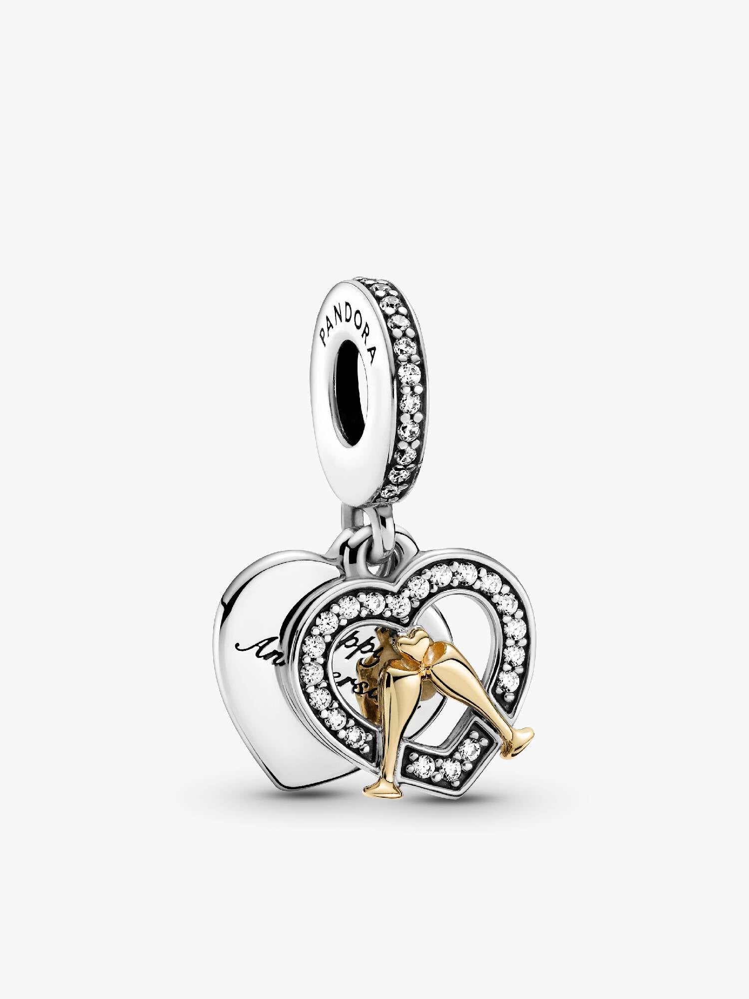Two-tone Happy Anniversary Dangle Charm