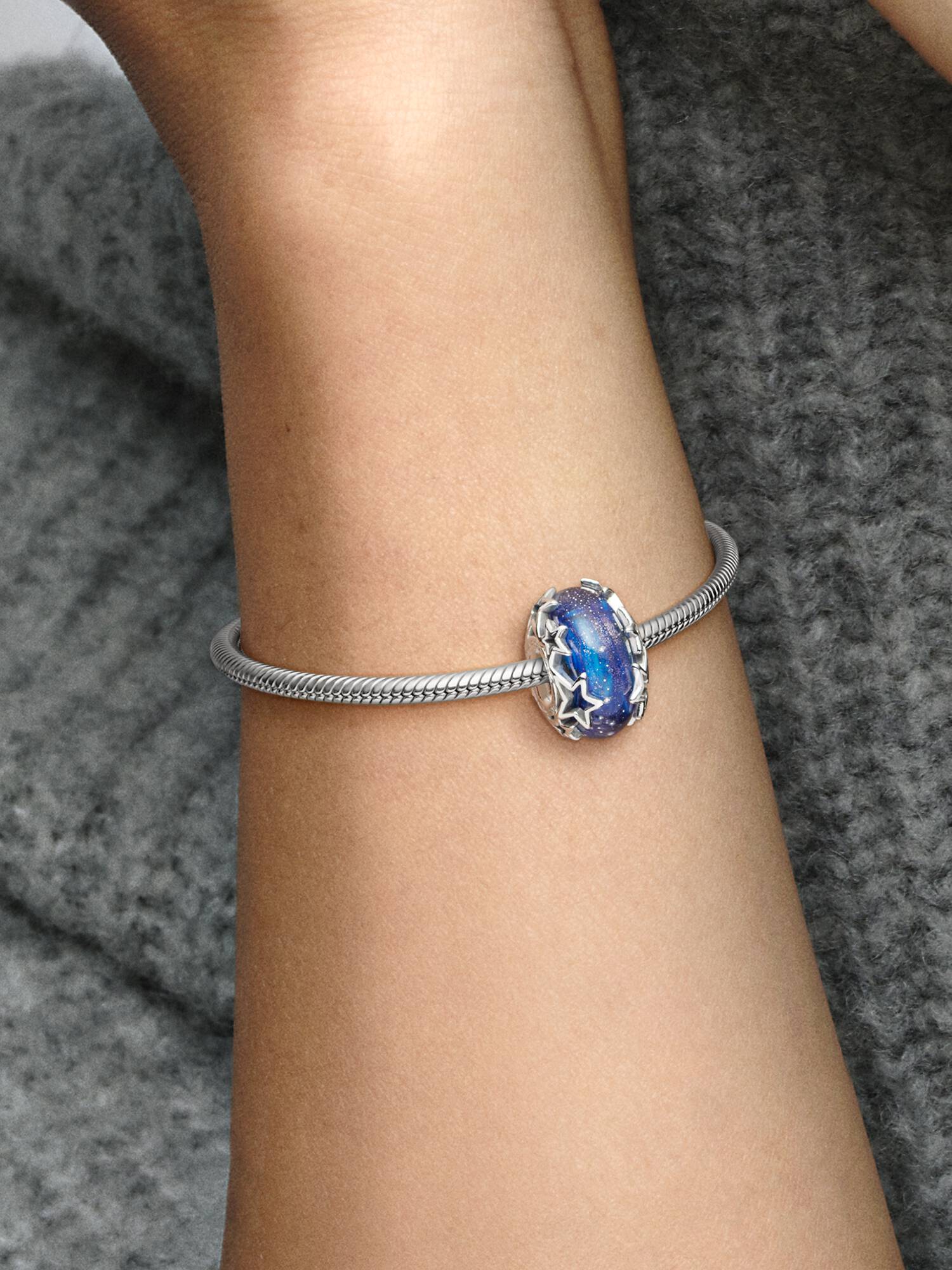 Charm Galaxie bleue et étoile en Murano