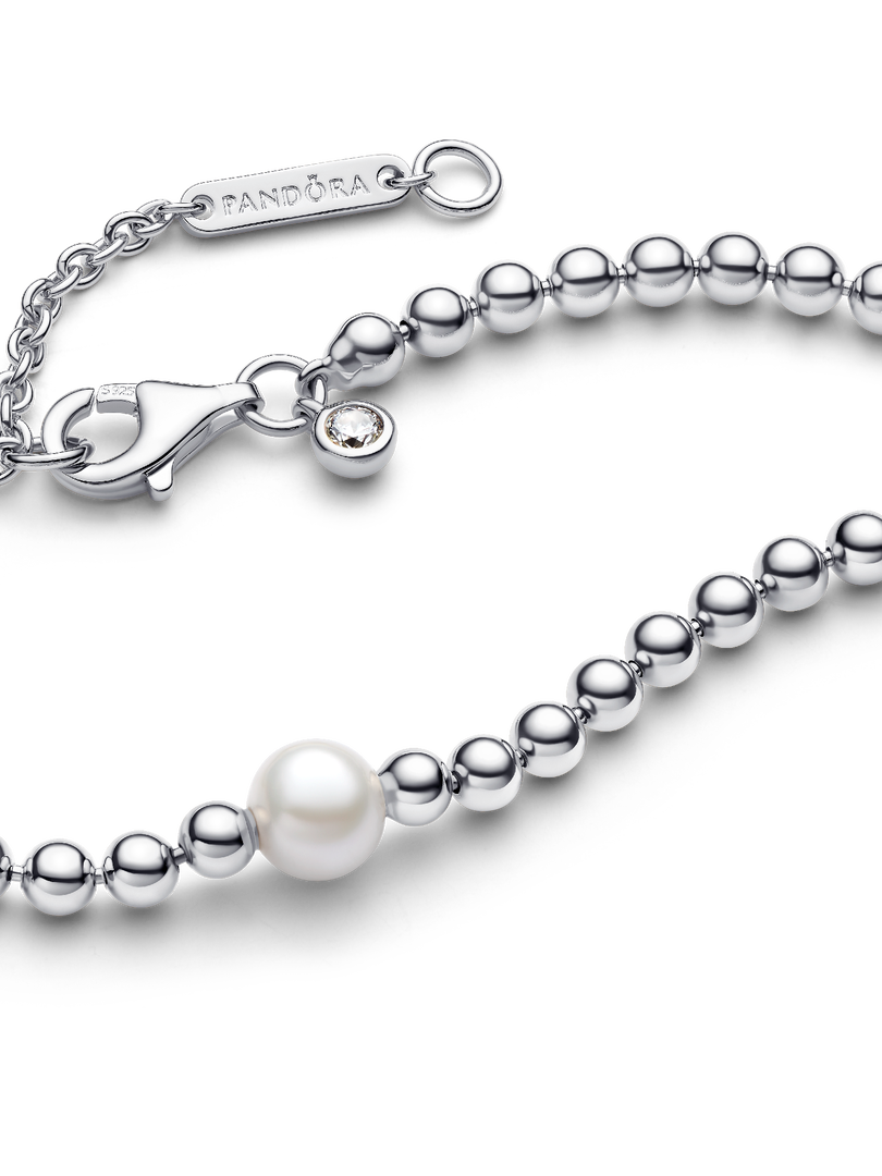 Collier avec billes et perle de culture d’eau douce traitée