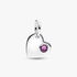 February Engravable Heart Purple Stone Dangle Charm February Engravable Heart Purple Stone Dangle Charm
