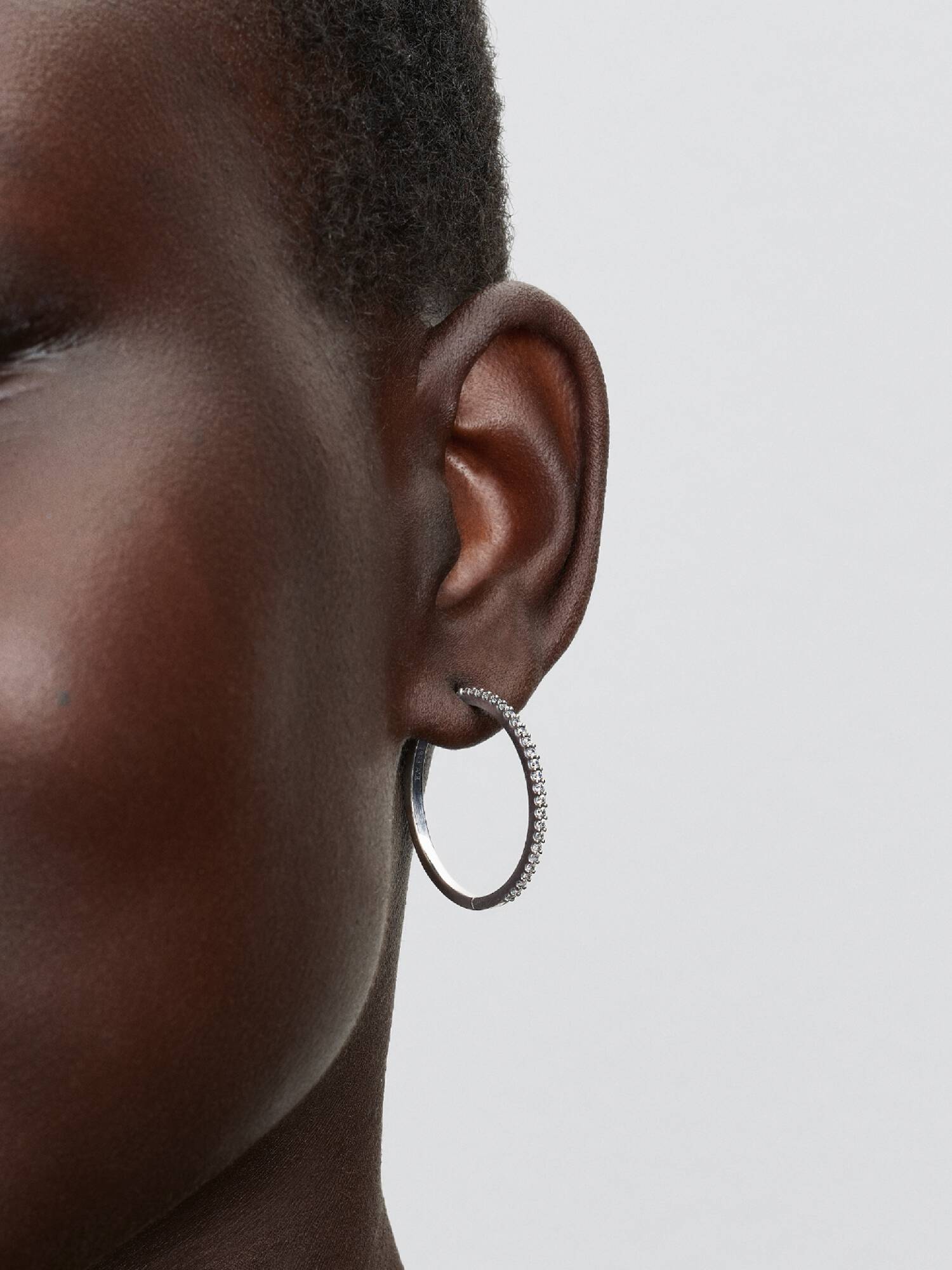 Large Sparkling Hoop Earrings