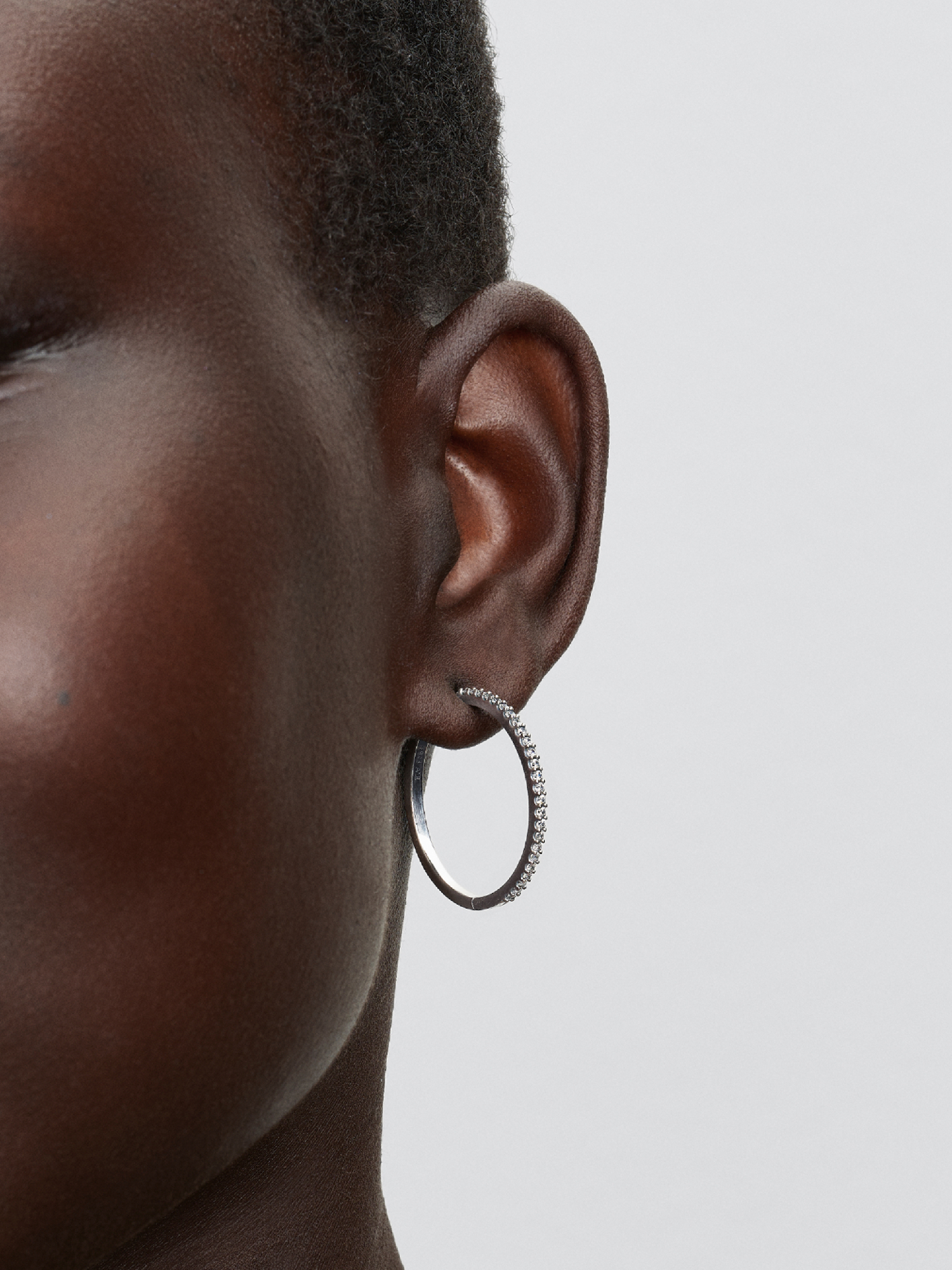 Large Sparkling Hoop Earrings