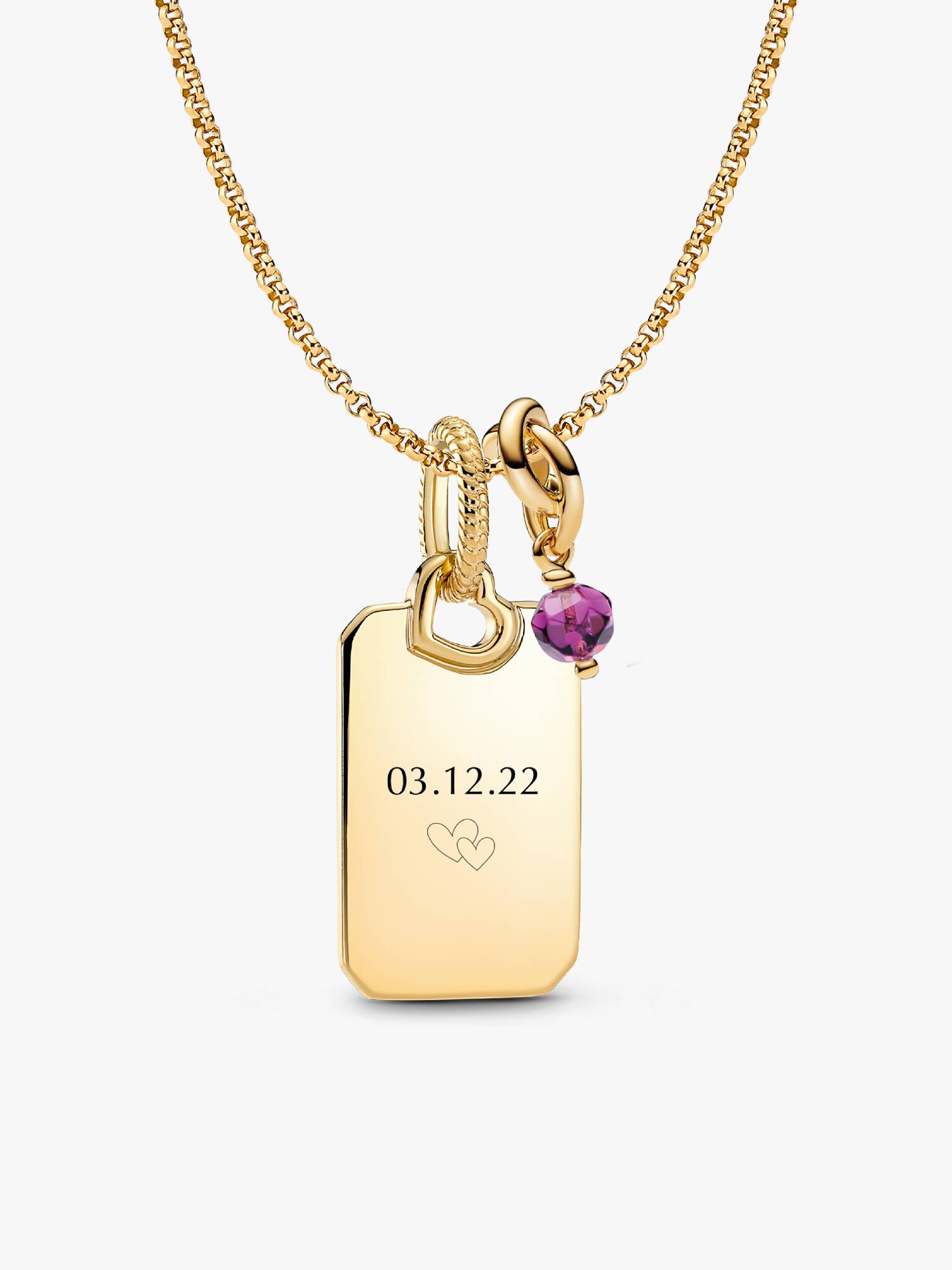 February Eternity Circle Engravable Pendant Necklace