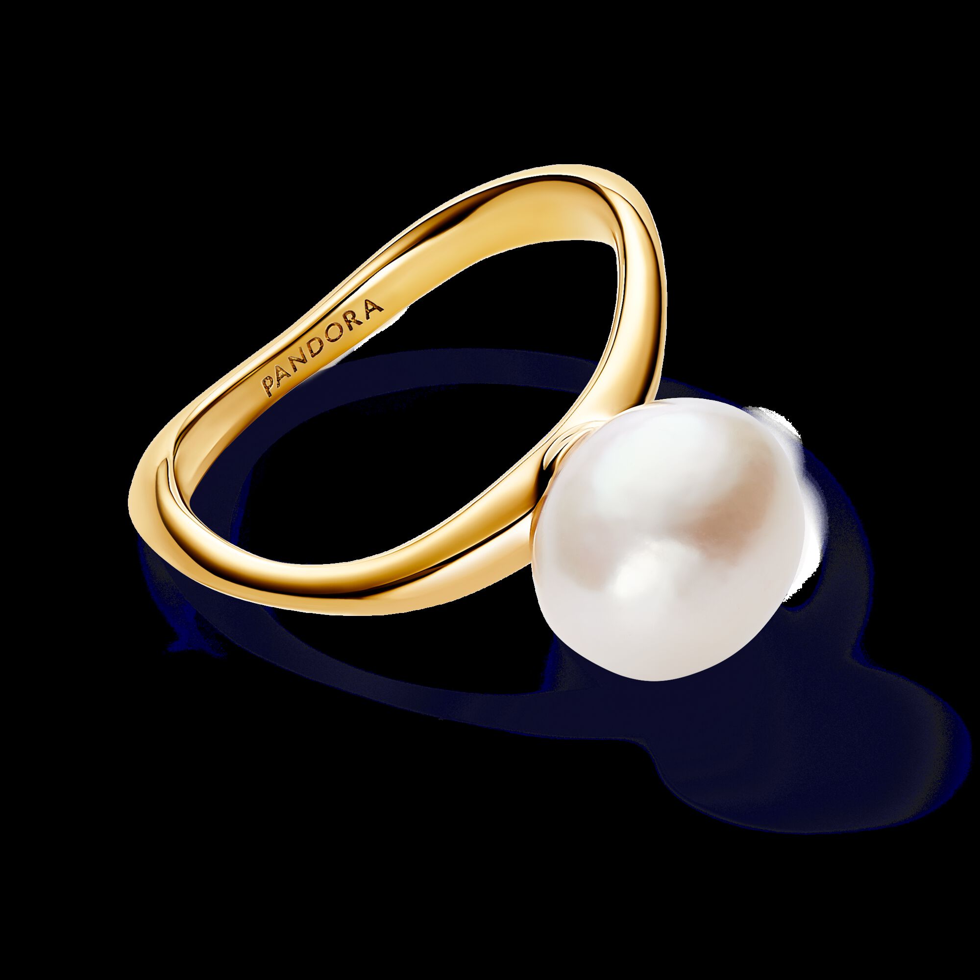 Bague Perle de culture d’eau douce traitée baroque | Plaqué or ...