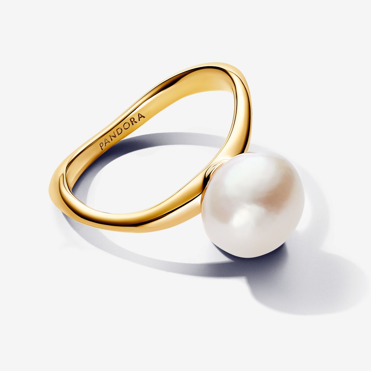 Bague Perle de culture d’eau douce traitée baroque | Plaqué or ...