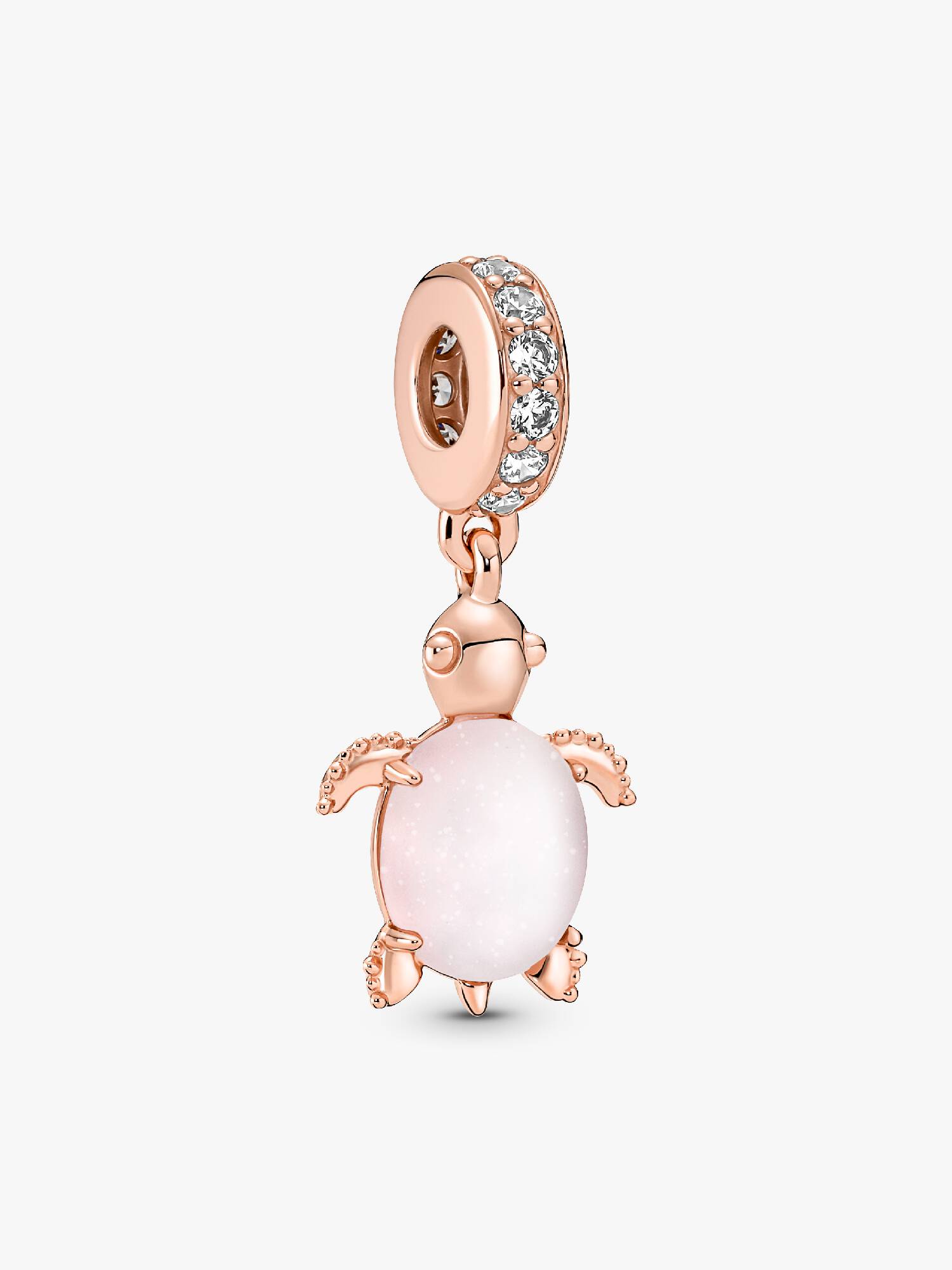 Charm-pendentif Tortue de mer rose en verre de Murano