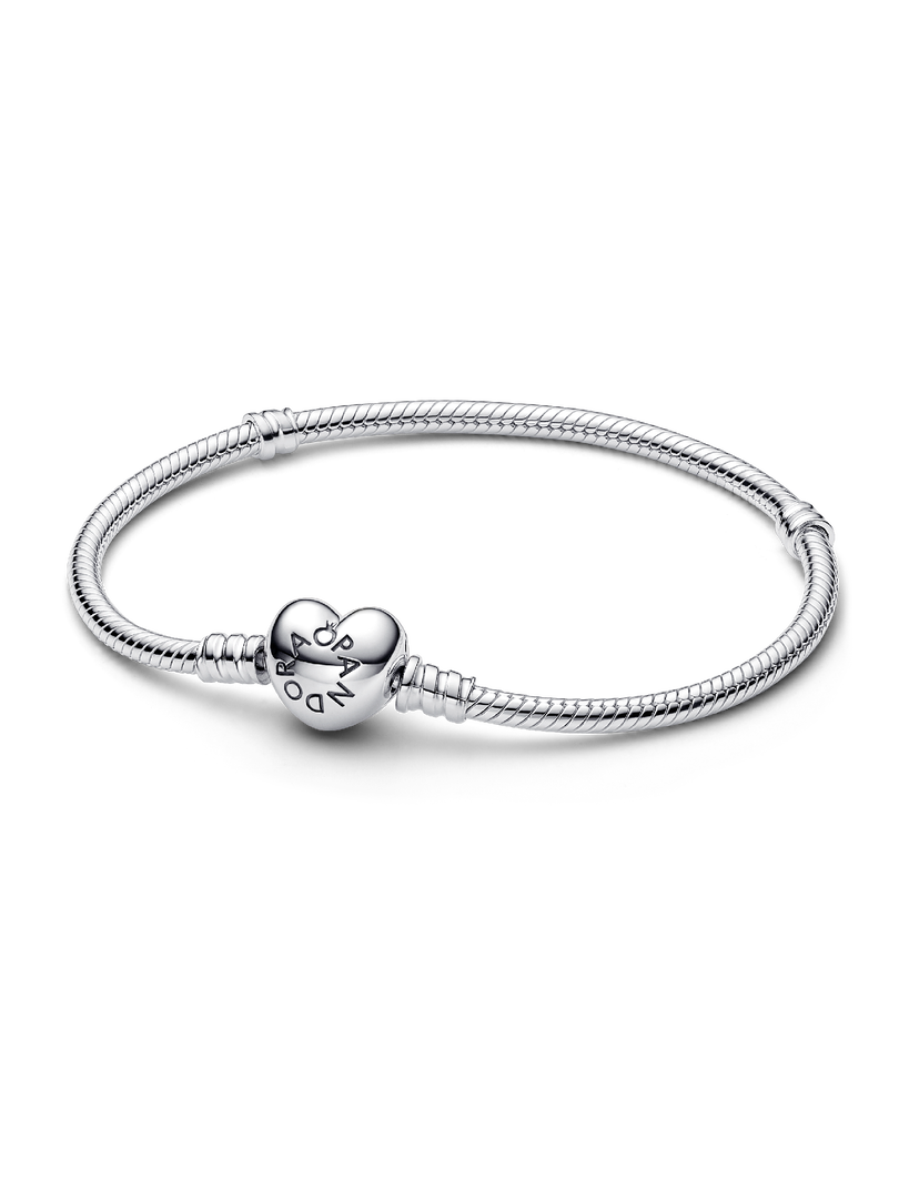 Pandora Moments Heart Clasp Snake Chain Bracelet
