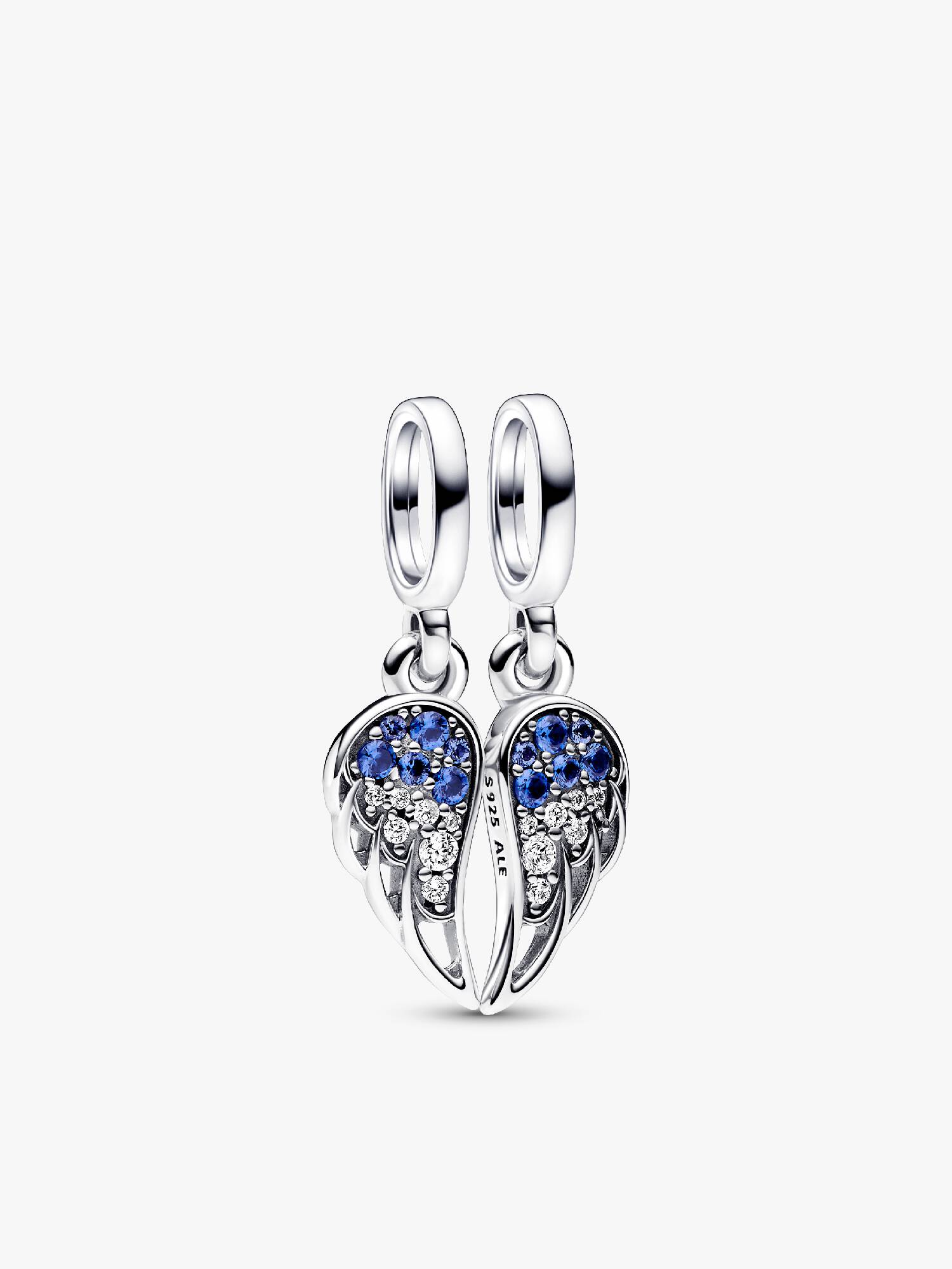 Sparkling Splittable Angel Wings Dangle Charm
