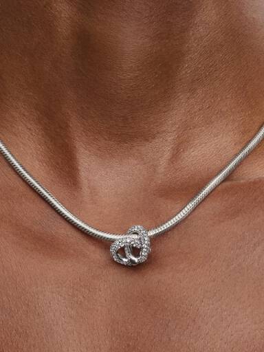Pavé Infinity Knot Heart Charm
