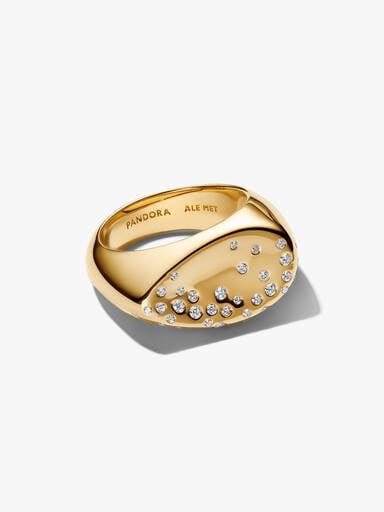 Stone-Set Oval Domed Signet Ring
