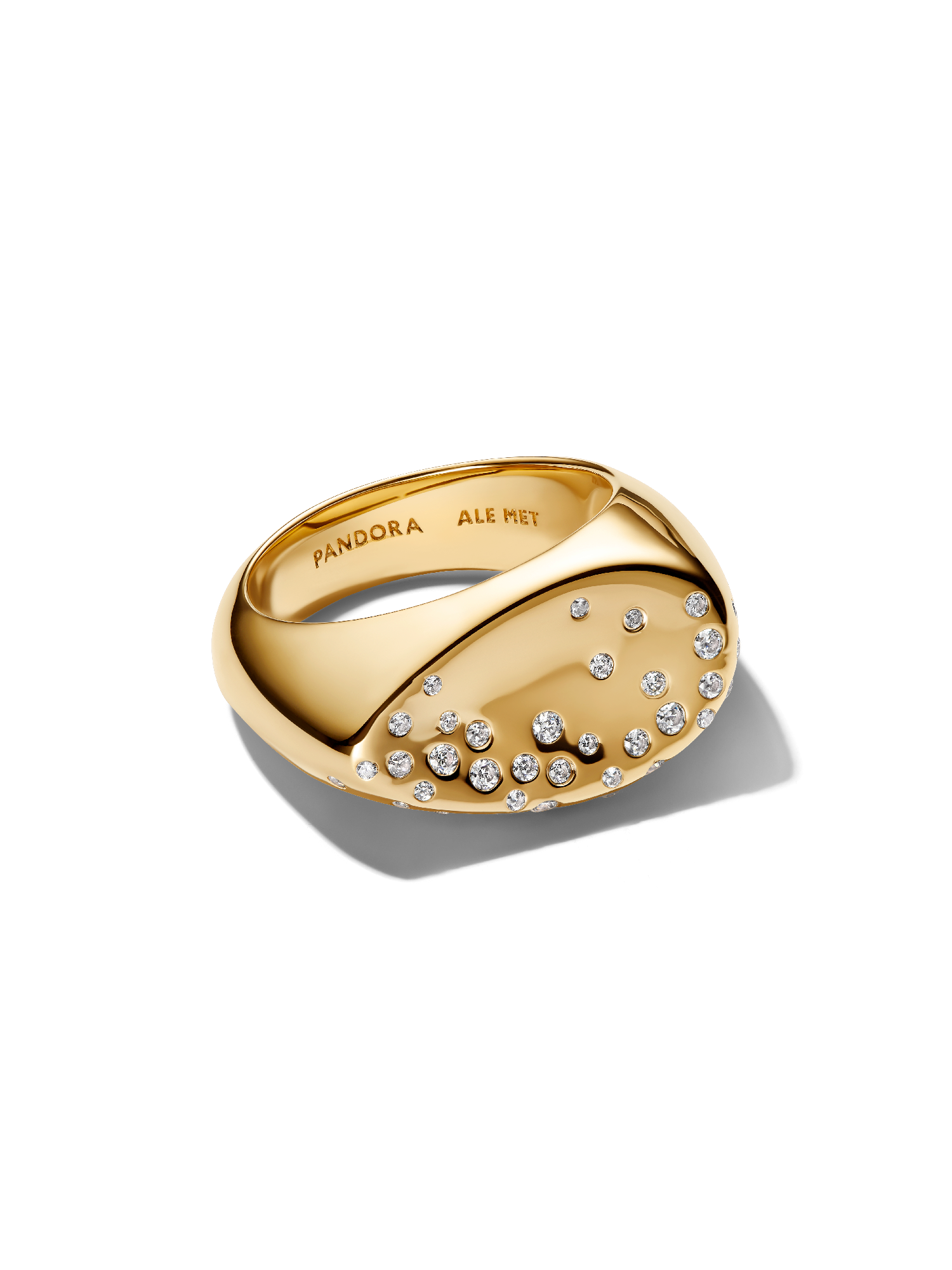 Stone-Set Oval Domed Signet Ring