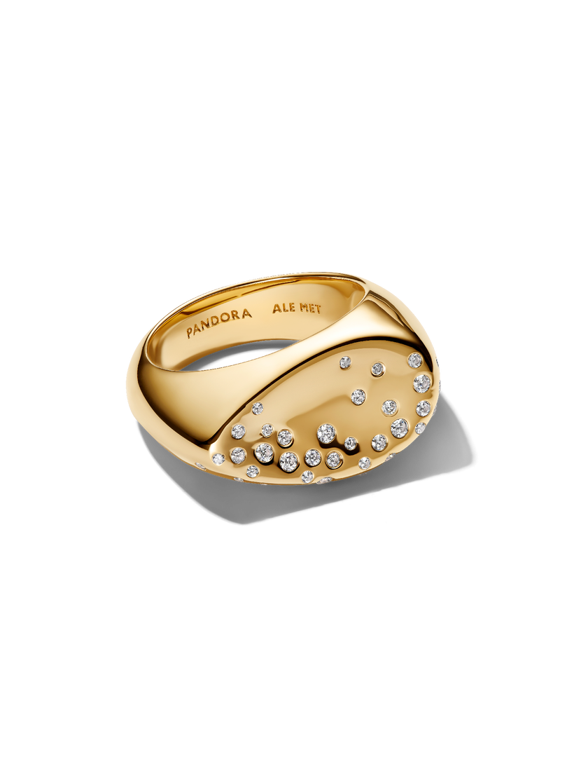 Stone-Set Oval Domed Signet Ring