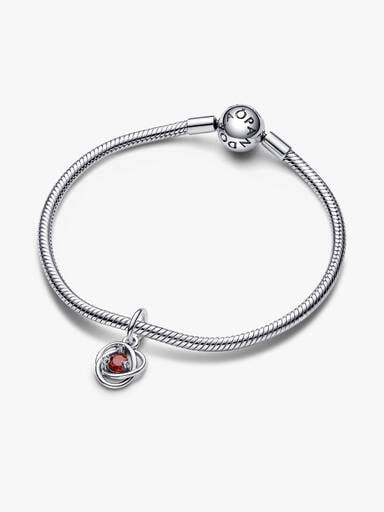 VENTE FINALE - Charm-pendentif Cercle éternel rouge véritable de juillet
