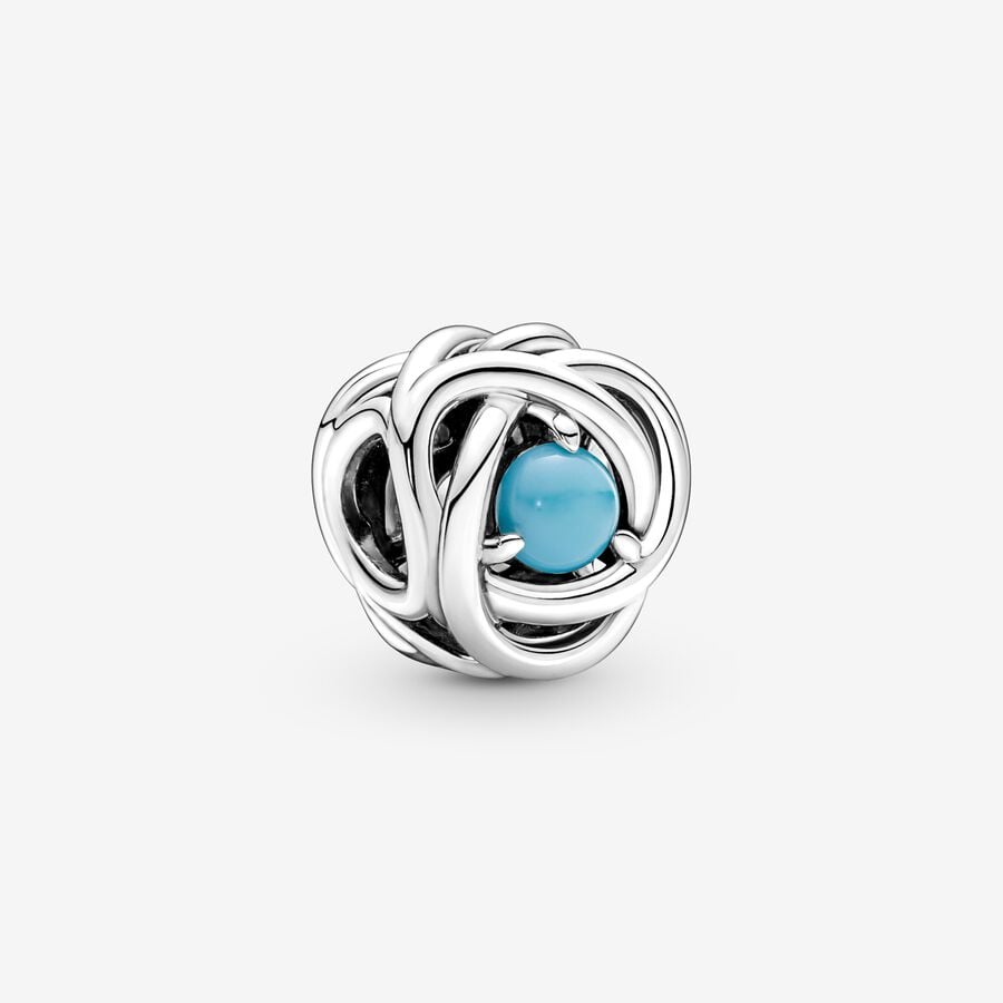 December Turquoise Blue Eternity Circle Charm image number 0