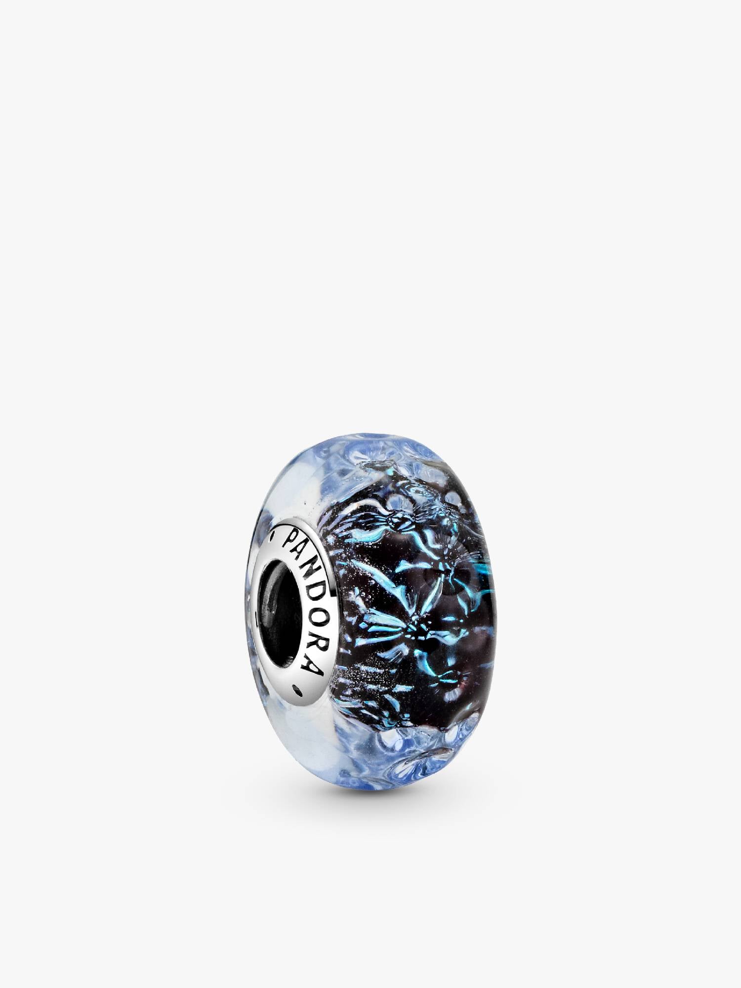 Wavy Dark Blue Murano Glass Ocean Charm