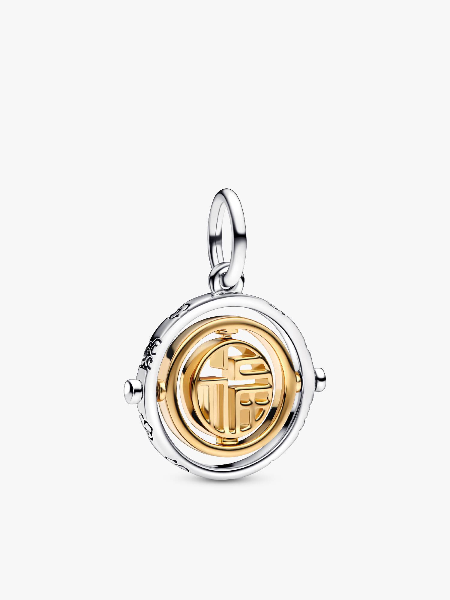 VENTE FINALE - Charm-pendentif tournoyant Fú deux-tons