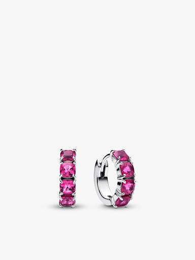 Sparkling Pink Tennis Bracelet & Earrings Set