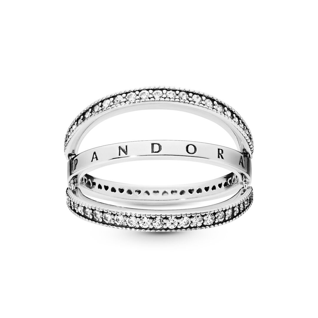 FINAL SALE - Pandora Logo & Hearts Ring