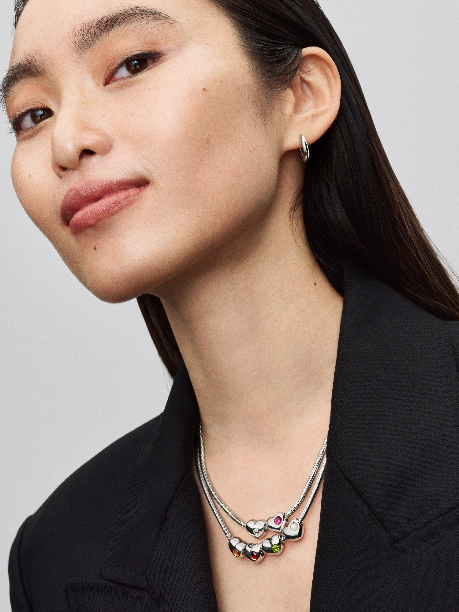 April Engravable Clear Stone Heart Charm