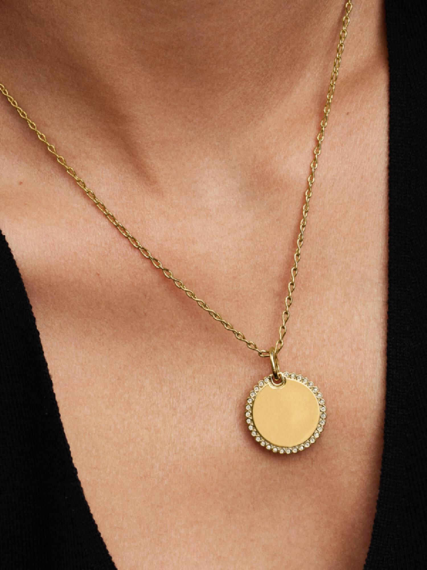 Pendentif étiquette ronde à graver