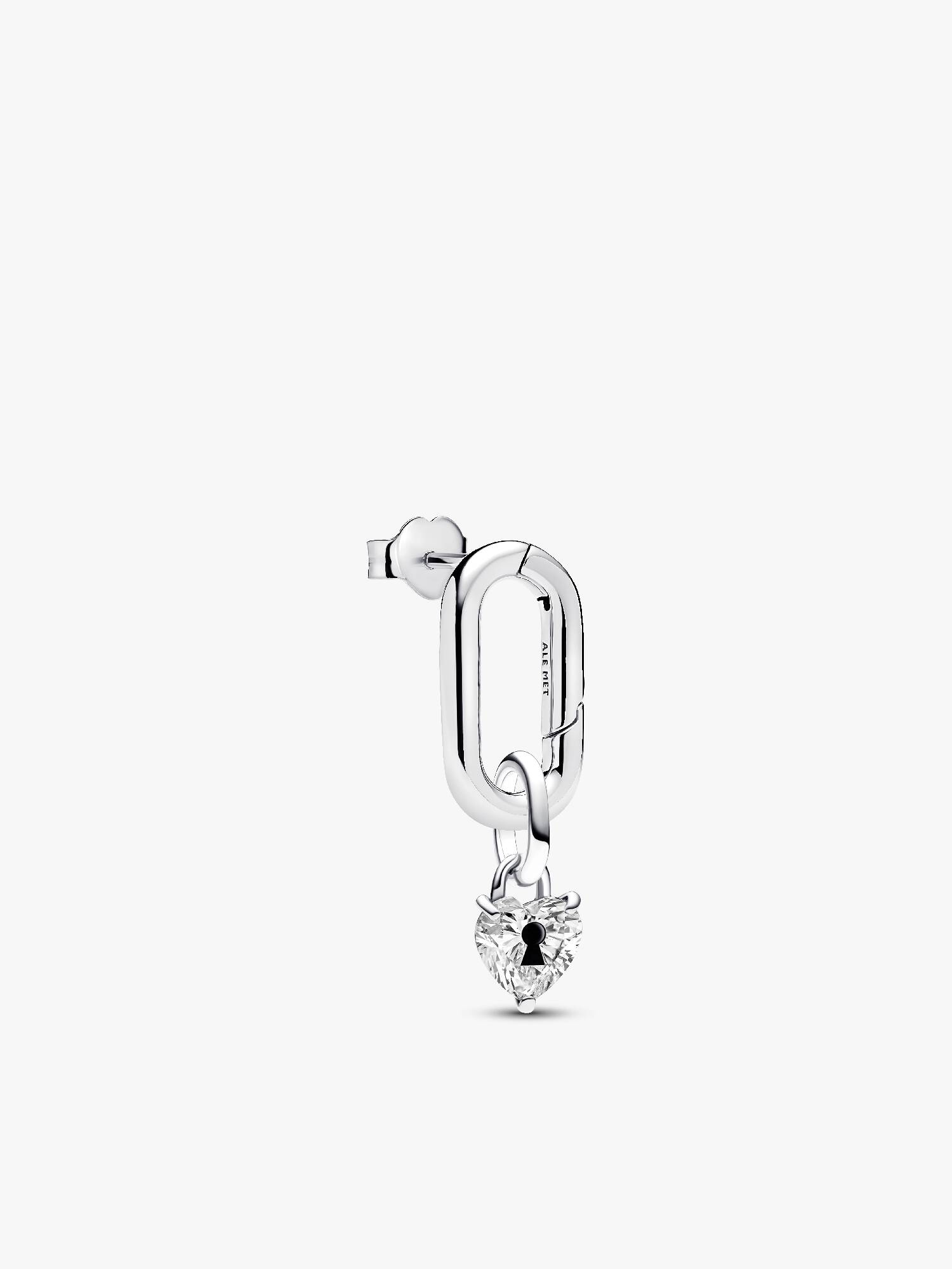 Mini Keyhole Heart Single Dangle Charm Earring