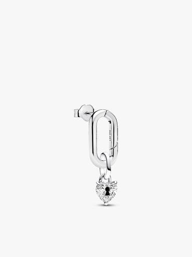 Mini Keyhole Heart Single Dangle Charm Earring