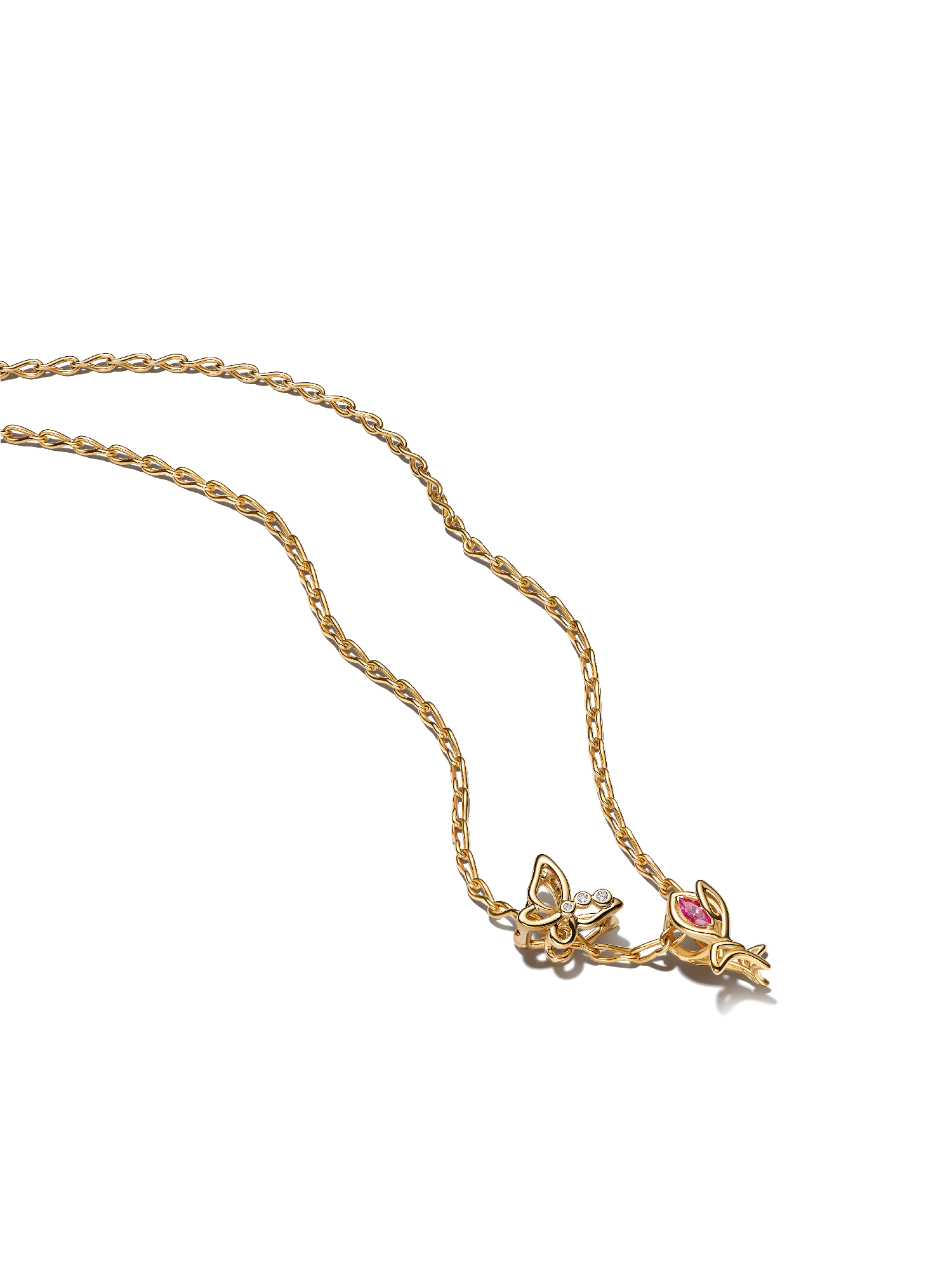 Collier avec charm Printemps doré
