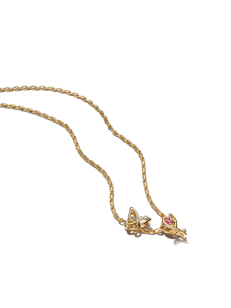 Collier avec charm Printemps doré