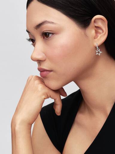 Sparkling Stella Openwork Hoop Earrings
