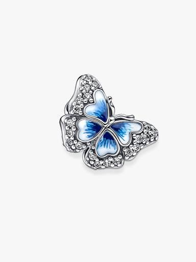 Charm Papillon bleu scintillant