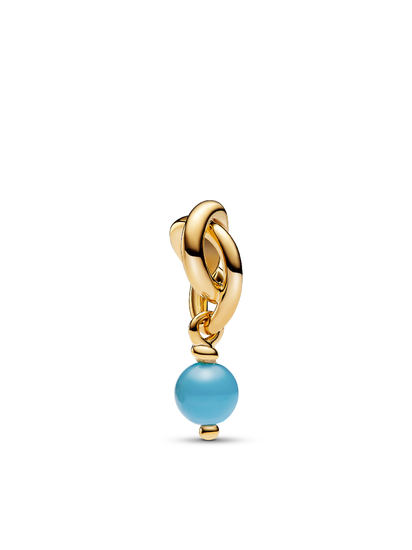 Collier à pendentif gravable avec charm Cercle éternel de décembre