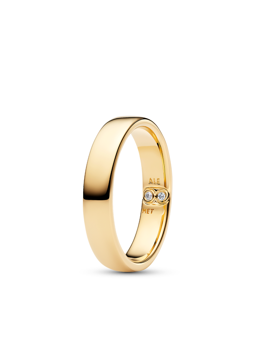 His & Hers Gold-Plated Engraving Ring Set