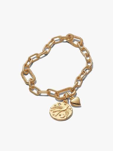 Heart & Swallow Medallion Bracelet Set