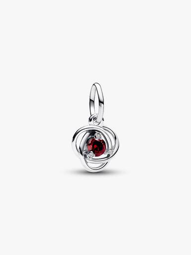 FINAL SALE - January Red Eternity Circle Dangle Charm