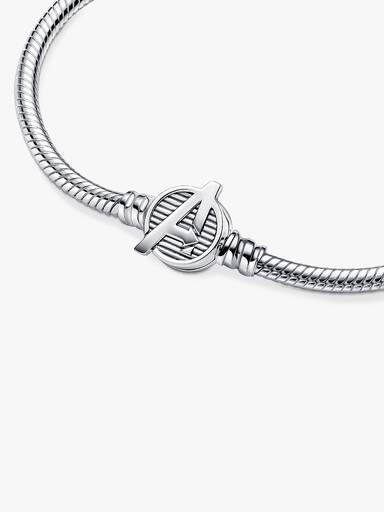Bracelet à chaîne serpentine à fermoir Logo Marvel The Avengers Pandora Moments