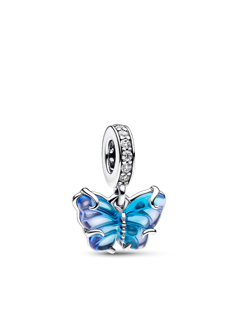 Blue Murano Glass Butterfly Necklace Set